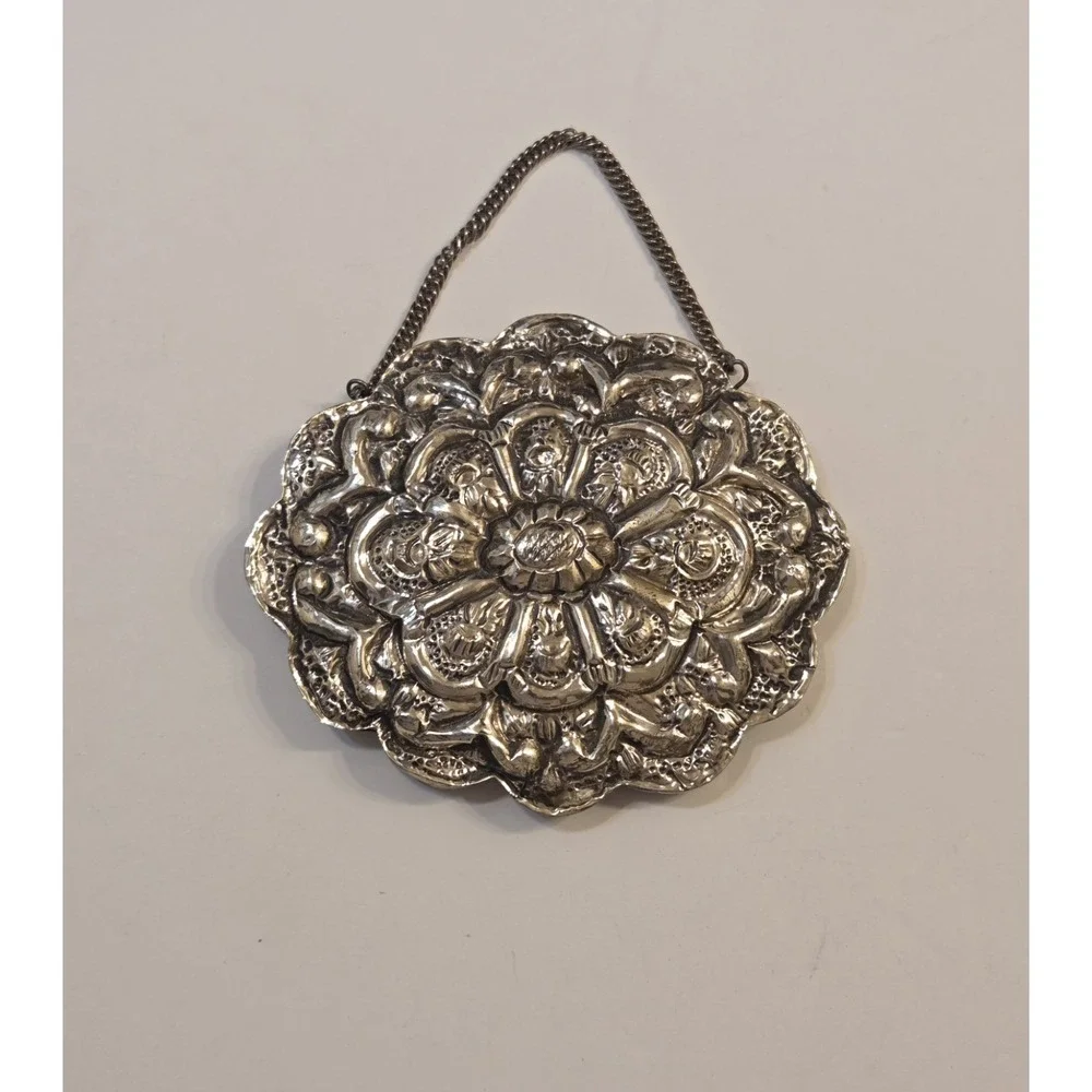 Beautiful Antique Persian Courting Mirror made from 900 Coin Silver - Some Dents
